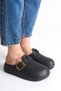 Melivora Black Women's Orthopedic Slippers Closed Front with Stainless Buckle Non-Slip Sabo Home and Outdoor - 8