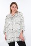 Plus Size (50-56) Printed Chiffon Lined Long Sleeve Halter Neck V-Neck Women Evening Dress Tunic