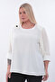 Plus Size (50-56) Pleated Sleeve 3D Flower Accessory Detail Stylish Women's Blouse - 2