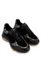 Women's Genuine Leather Black Sneakers & Sports Shoes - 2