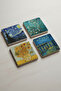 Natural Stone Coasters Set of 4 10X10X1 cm Van Gogh Starry Night Sunflowers Almond Tree