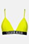 Women Brand Logo Padded Triangle Bikini Top, Lime Green - 2