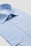 Bb Club Oscar Poplin Cotton Slim Fit Light Blue Classic Collar Men's Printed Shirt