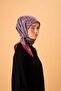 Viscose Blended Velora Scarf Pomegranate Flower-Dark Gray Silver Cream Patterned Tok Duruşlu 90X90 - 4