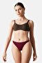 Women Brand Logo String Lace Panty, Maroon