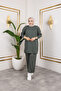 Women's Crew Neck Plain Combed Cotton Double Bottom Top Set