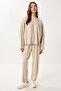 Batwing Sleeve Ribbed Modal Top and Bottom Set Ldm0009 Cream - 2