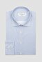 Bb Club Oscar Poplin Stretch Cotton Blend Slim Fit Blue Classic Collar Men's Printed Shirt - 2