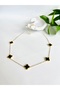Stainless Steel Black Clover Gold Color Necklace