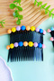 Girl's Colorful Figured Comb Buckle 2 Pieces - 3