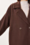 Oversized Double-Breasted Kaşe Kaban Lzv0038 Brown - 2