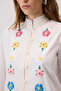 Flower Embroidered Poplin Shirt - 5