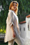 Italian Beige Shirt Collar Buttoned Long Sleeve Pocketed Linen Back Long O Oversized Woven Blouse 75 70 - 2