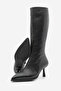 Women's Pointed Toe Half Zipper Thin Heeled Boots Lavisa Black - 7