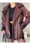 Yumoş Coated Imported Suede Oversize Coat - 6