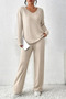 Unisex Black Textured Interlock Fabric Tracksuit Set – Comfortable Home and Casual Wear