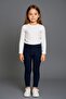Denim Look Stitching Detailed Children's Knitted Leggings