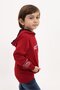 Claret Red Boy's Relax Fit Hooded Pocket Printed Sweatshirt - 2 Thread - 2
