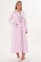 Women's Pink Special Design Full Length Long Sleeve Maternity Nightgown Dressing Gown Set of 2