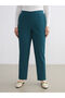 Petrol Women's Trousers with Elastic Waistband and Carrot Cut Texture - 6