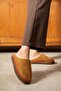 Raffy Tan Suede Stitching Detailed Semi-Closed Silent Non-Slip Strip Coated Thermo Sole House Slippers - 4