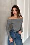 Pack of 3 - Madonna Collar Long Sleeve Ribbed Knit Sweater - 6