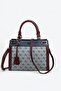 Gray - Navy Blue - Claret Red Monogram Women's Handbag Sp1174 - 6