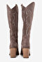 Women's High Heel Pointed Toe Boots Real Suede Leather Zy 1609 Mink - 6