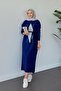 Glitter Plaid Patterned Knitwear Dress