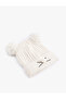 Pompom Detailed Cat Figured Knitwear Beanie - 2