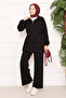 Adjustable Waist Pocket Detail Modest Two-Piece Set Black - 4