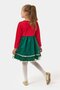 Girls' Cotton Red Christmas Tree Pattern Dress - New Year's Dress with Tulle and Pompom Detail - 5