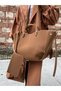 Suede Brown Women's Polen Hand and Shoulder Bag - 4