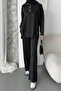 Women's Modal Fabric Snap Fastener Hooded Oversized Tsettür Suit 3107 - 2