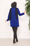 Stone Embellished Pompom Hijab Tunic Cobalt Blue - 7