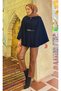 Mobile Belted Button Detailed Hijab Poncho Navy Blue - 3