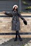 Women's Anthracite Cashmere Midi Length Coat Mlb00007 - 2