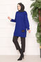 Stone Embellished Pompom Hijab Tunic Cobalt Blue - 5