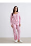 Women's Floral U Neck Pajama Set - 4