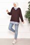Striped Shirt Garnished Tunic Brown - 5