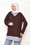 Striped Shirt Garnished Tunic Brown - 2