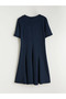 V-Neck Waist Seated Dress - 8