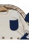Baby Boy Beret Set with Pockets and Button Detail - 5