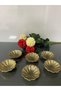 6-Piece Brass Cast Decorative Turkish Delight Bowl, Sugar Bowl, Jam Bowl, Rustproof, Does Not Tarnish, Does Not Lose Color - 6