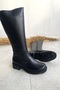 Genuine Leather Black Thick Sole Women's Boots under the Knee Tmd2025001 - 7