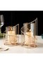 MrMrKura Metal Wire Candle Holder Set of 2 - Gold Glass Pillar Tea Light Holders