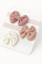 Girl's 0-24 Months Muslin Bow 3-Piece Bow Bandana Set - 2