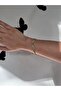 Stainless Steel Gold Stone Zigzag Model Shiny Bright Clamp Bracelet - 6