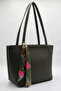 Women's Khaki Oversized Faux Leather Shoulder Bag with Scarf Detail - 2