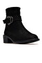 Women's genuine leather heeled daily boots 25k d25kb-8075 z black nubuck - 4
